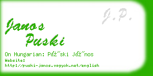 janos puski business card